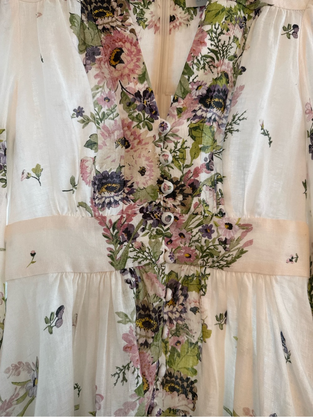 Zimmermann Floral Linen Mini Dress Size 0 - Picture 5 of 5